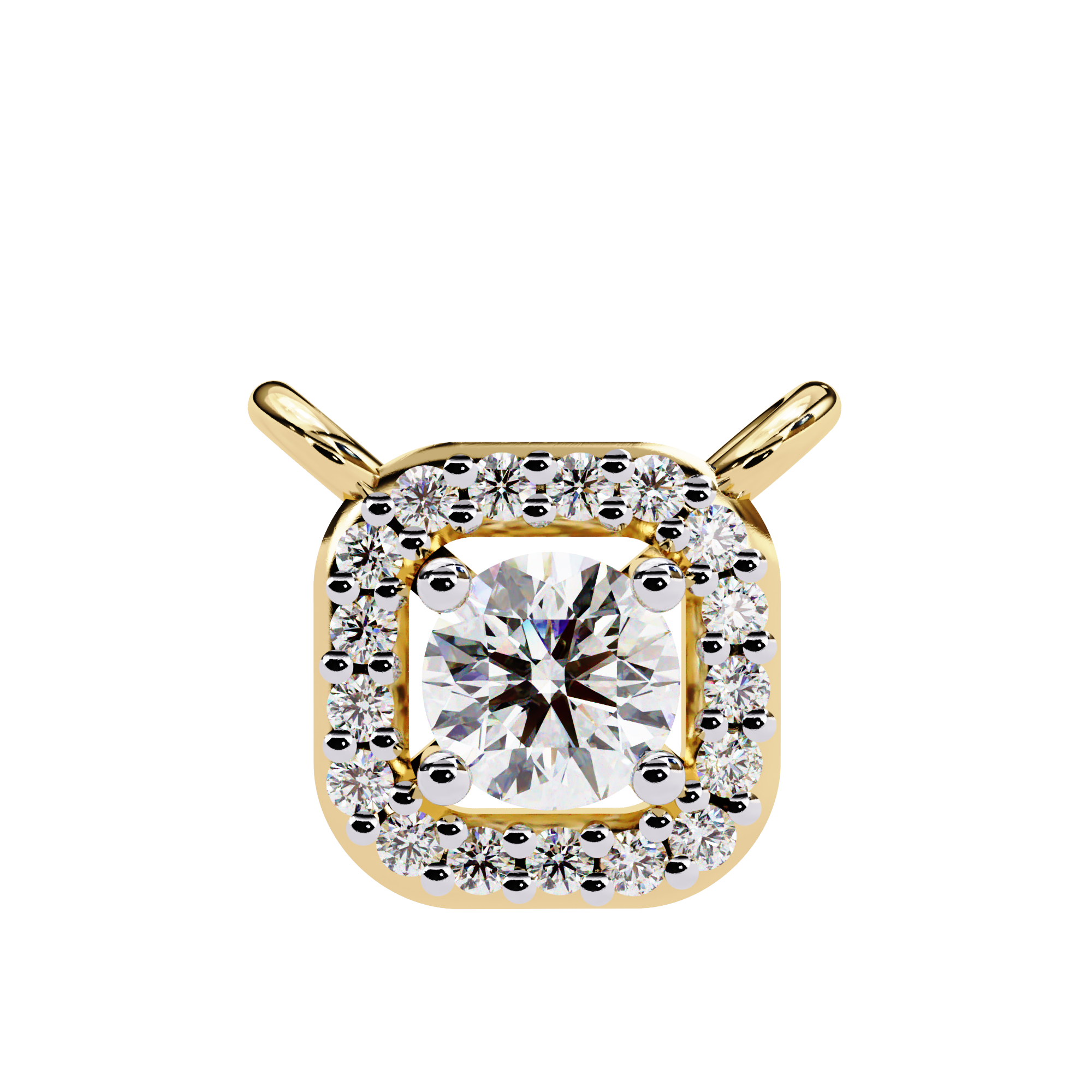 Solitairekart 0.30ct Natural Diamond Halo Luxe Pendant-HI Color, VS-SI Clarity